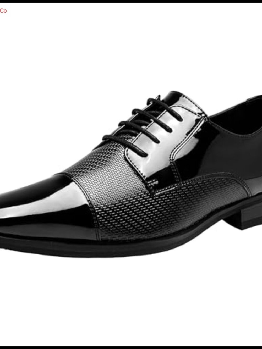 Mens Patent Tuxedo Oxford Dress Shoes Faux Leather Cap Toe